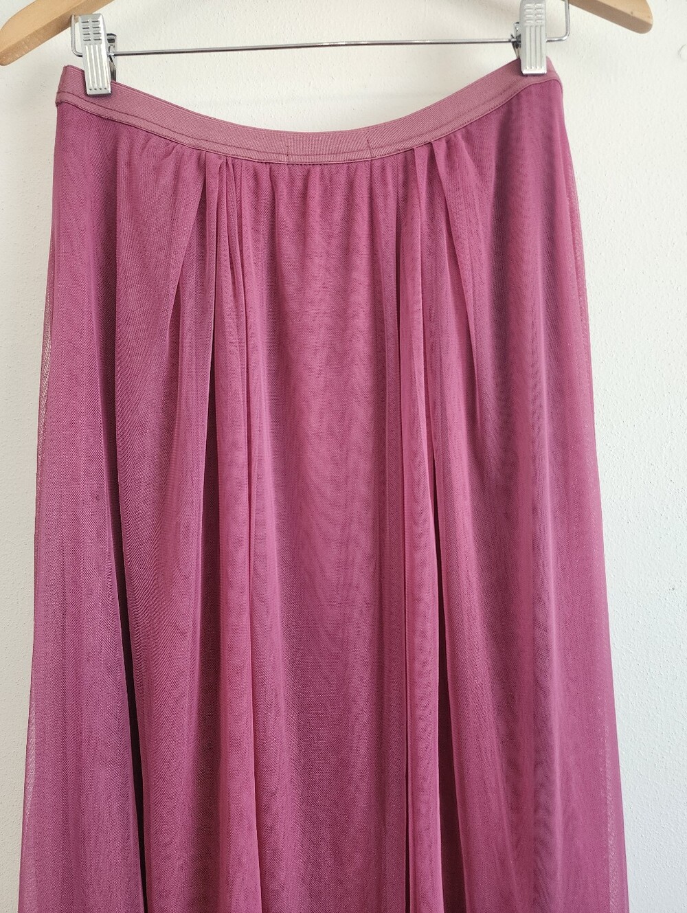 Flowy Tulle Maxi Skirt Peruvian Connection Giselle Masala Pink Size MED NWT - Picture 8 of 11